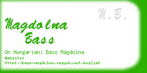 magdolna bass business card